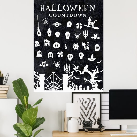 Grote Halloween Countdown Poster (Thuiskantoor)