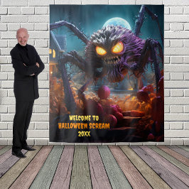 Grote Halloween Enge Spider Hanging Achtergrond Wandkleed