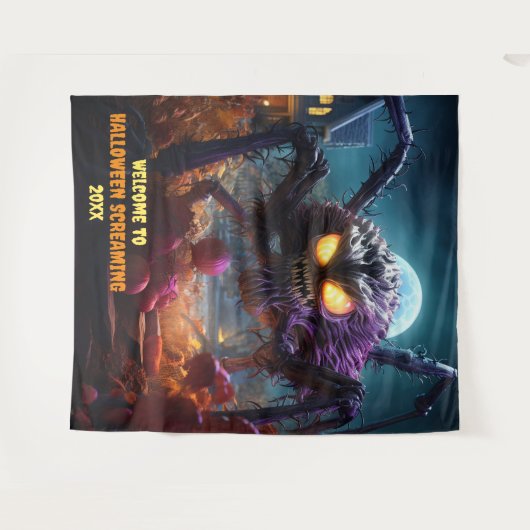Grote Halloween Enge Spider Hanging Achtergrond Wandkleed (Voorkant (horizontaal))