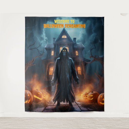 Grote Halloween Ghoul Hanging Achtergrond Wandkleed (Voorkant)