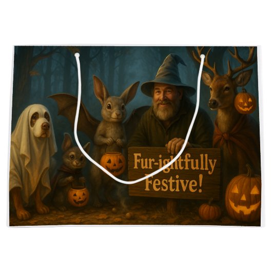 Grote Halloween Gift Bag (horizontale lay-out) Groot Cadeauzakje (Voorkant)