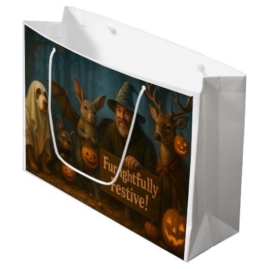 Grote Halloween Gift Bag (horizontale lay-out) Groot Cadeauzakje (Voorkant Gekanteld)