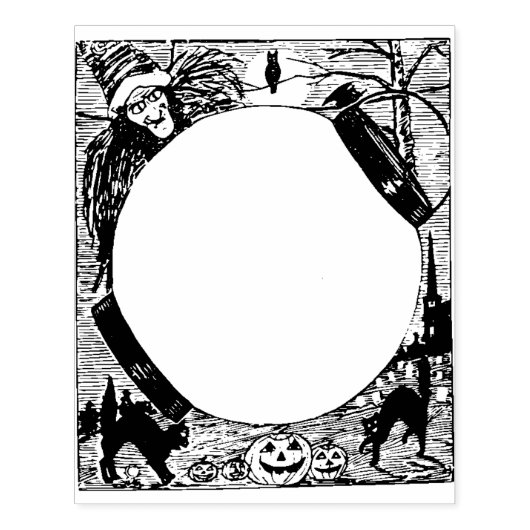 Grote Halloween Kaart maken Rubber Stamp Rubberstempel (Afrduk)