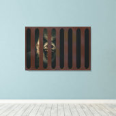Grote halloween Scary Clown in Storm Grate Canvas Afdruk (Insitu (Houten vloer))