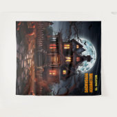 Grote Halloween spookhuis hangende achtergrond Wandkleed (Voorkant (horizontaal))