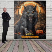 Grote Halloween Weerwolf Hanging Achtergrond Wandkleed