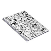 Grote halve doodles collectie. Hand getekende vint Notitieboek (Rechterzijde)