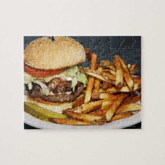 grote hamburgerfriet en cola legpuzzel (Horizontaal)