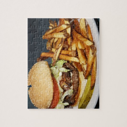 grote hamburgerfriet en cola legpuzzel (Verticaal)