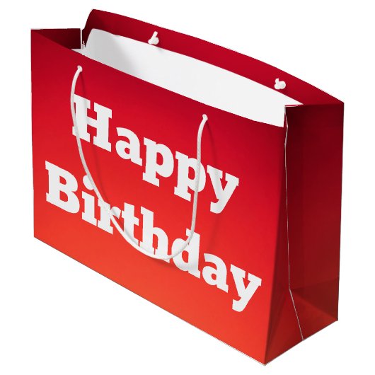 Grote Happy Birthday Gift Bag Groot Cadeauzakje (Achterkant Gekanteld)