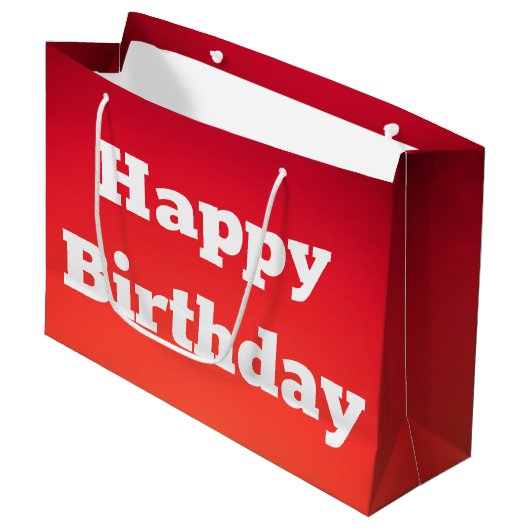 Grote Happy Birthday Gift Bag Groot Cadeauzakje (Voorkant Gekanteld)