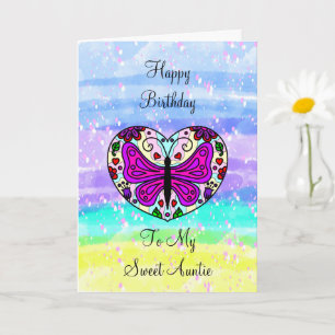 Grote Happy Birthday voor mijn tante Coloring Page Kaart