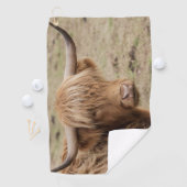 Grote harie Schotse hoogkoe Golfhanddoek (Insitu)