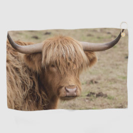 Grote harie Schotse hoogkoe Golfhanddoek