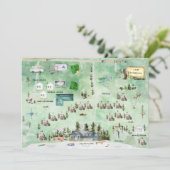 Grote haringvijver | Huwelijkskaart Reisschema Kaart (Staand voorkant)