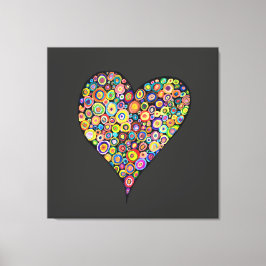 Grote Hart Liefde kussen thuis decor valentijnsdag Canvas Afdruk