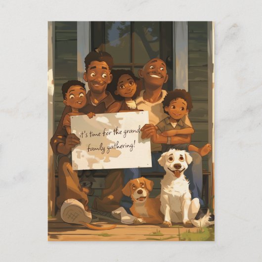 Grote Hartelijke Familie Briefkaart (Voorkant)