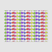 Grote harten in regenboogkleuren tissuepapier (Voorkant)