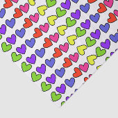 Grote harten in regenboogkleuren tissuepapier (Detail)