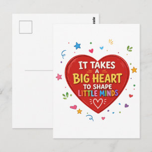 Grote Hartvorm Kleine Geesten Leraar Cadeau Briefkaart