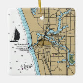 Grote Haven MI Nautical Chart Keramisch Ornament (Voorkant)
