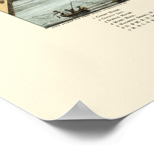 Grote Haven, MI Panorama Kaart - 1874 Poster (Hoek)