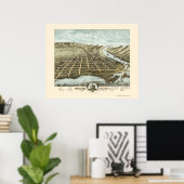 Grote Haven, MI Panorama Kaart - 1874 Poster (Thuiskantoor)