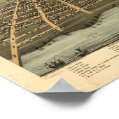 Grote Haven Michigan 1874 Antiek Panoramische Kaar Poster (Hoek)