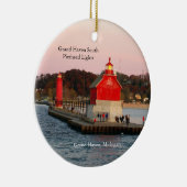 Grote Haven South Pierhead Lights Keramisch Ornament (Rechts)