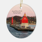 Grote Haven South Pierhead Lights Keramisch Ornament (Links)