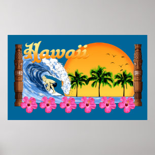 Grote Hawaiiaanse overlevingsmiddelen Poster