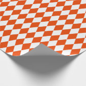 Grote, heldere Oranje en witte Harlequin Cadeaupapier (Hoek)