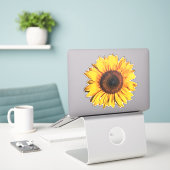 Grote Heldere Zonnebloem Bloem Geel Art Sticker (Laptop op bureau)