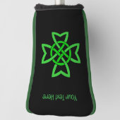 Grote heldergroene Ierse celtische abstracte knoop Golfheadcover (Draai 90)