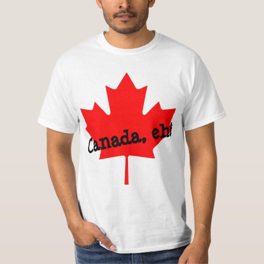 Grote helderrode esdoornblad Canada hè! T-shirt (Voorkant)