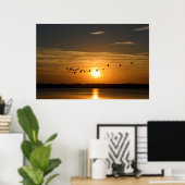 Grote helmen op zonsondergang poster (Thuiskantoor)
