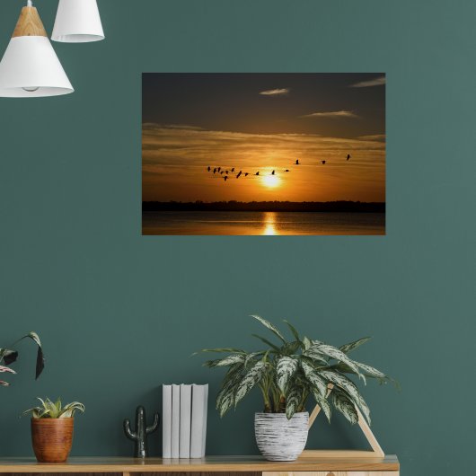 Grote helmen op zonsondergang poster (Woonkamer 1)