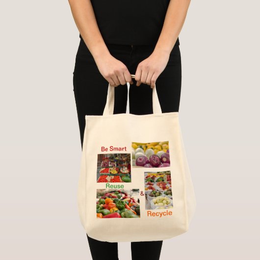 Grote herbruikbare canvas kruidenierszak/boodschap tote bag (Voorkant (product))