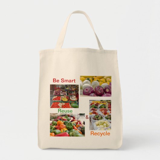Grote herbruikbare canvas kruidenierszak/boodschap tote bag (Voorkant)