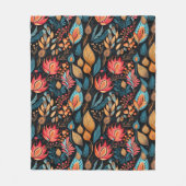 Grote herfst bloemige print digitale folk art fleece deken (Voorkant)