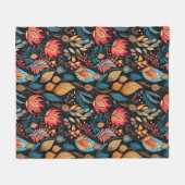 Grote herfst bloemige print digitale folk art fleece deken (Voorkant (Horizontaal))
