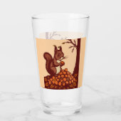 🐿️ Grote Herfst Eekhoorn Glas – Bekerglas (Achterkant)