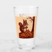 🐿️ Grote Herfst Eekhoorn Glas – Bekerglas (Voorkant)