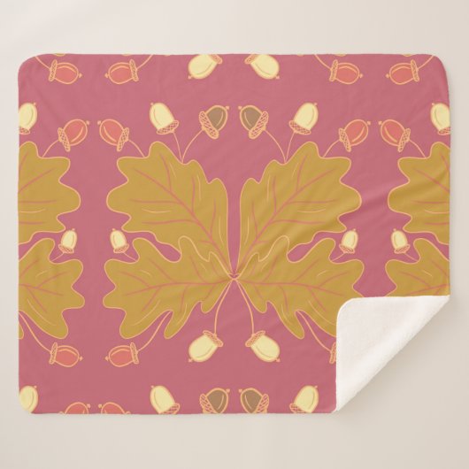 Grote herfst eikenbladeren en eikels sherpa deken (Voorkant (horizontaal))