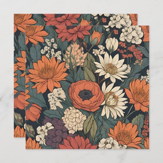 Grote Herfstbloemen Hedendaags (Voorkant / Achterkant)