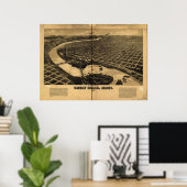 Grote Herfsten Montana 1891 Antiek Panorama Poster (Thuiskantoor)