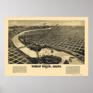 Grote Herfsten, MT Panorama Kaart - 1891 Poster