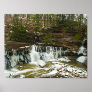 Grote Herfsten Tinker Creek in Winter, Ohio Poster