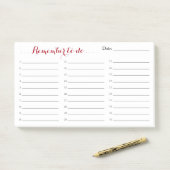 Grote Herinner Mij Te Doen Lijst Organisator met D Post-it® Notes (Op bureau)