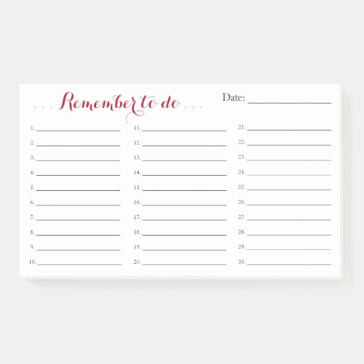 Grote Herinner Mij Te Doen Lijst Organisator met D Post-it® Notes (Voorkant)